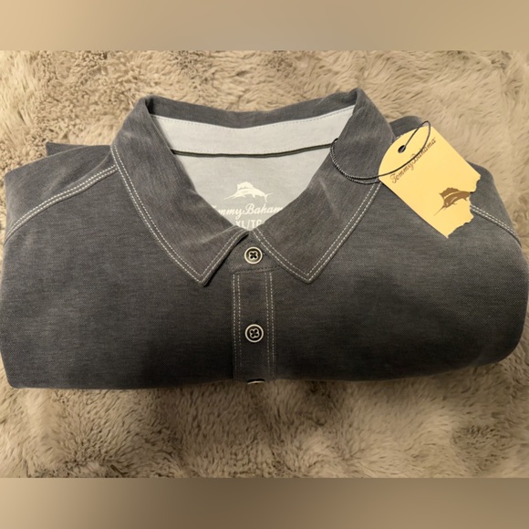 Nwt - TOMMY BAHAMA XL MENS GREY POLO - Picture 7 of 7